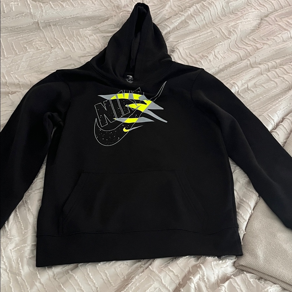 Nike Black and Yellow Graphic Hoodie